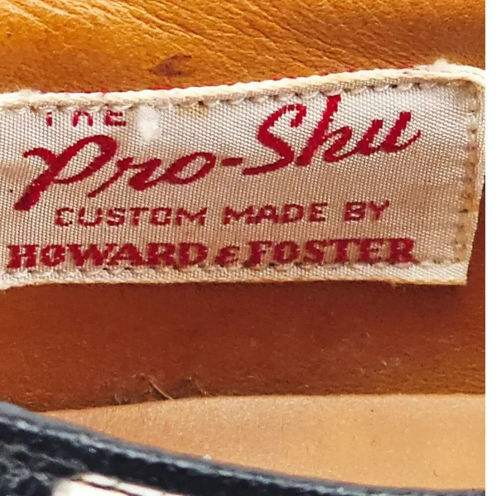 Vintage Pro-Shu Howard & Foster Black & White Leather Mens Golf Shoe 7N